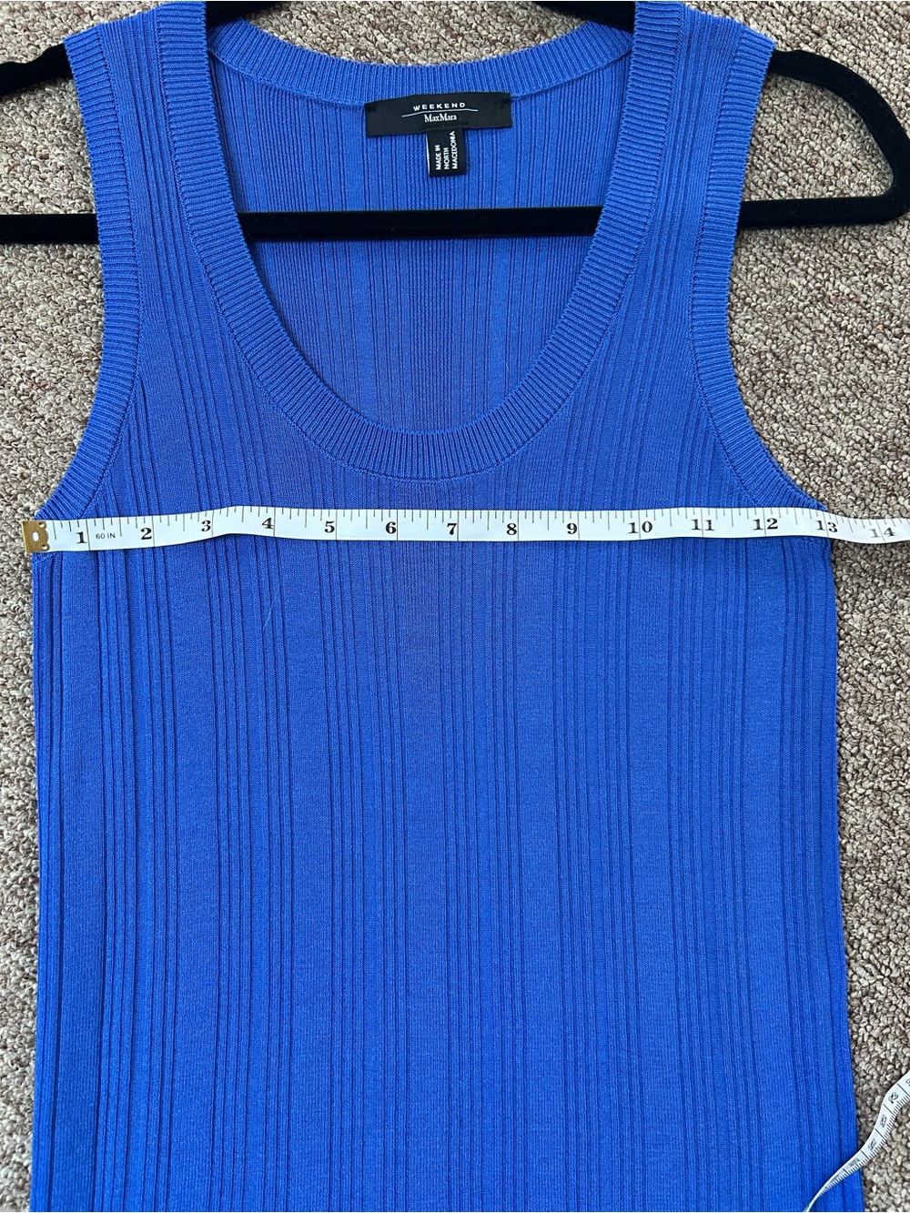 Weekend Max Mara Ribbed Tank Top - Blue - Picture 3 of 5